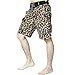 SAFS Men's Board Shorts Animal Print Surf Pants Leopard Brown White
