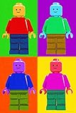Lego Minifigure Man Quad Pop-Art Art Print 24 x 36in with Poster Hanger