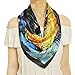 TONY & CANDICE (TM) Women's Graphic Print 100% Silk, Silk Scarf Square, 33 * 33 Inches (Cafe Oil Painting Pattern Print)
