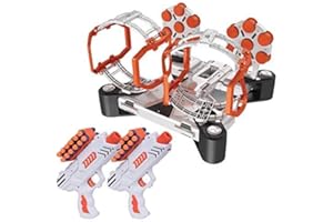 USA Toyz AstroShot Gyro Rotating Shooting Game - Nerf Compatible Rotating Spinning Targets for Shooting with 2 Foam Blaster Toy Guns, 14 Targets, 24 Soft Foam Darts, and 2 Dart Holders