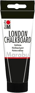 Marabu 12680050875 - Tafelfarbe, London Chalkboard Tafel schwarz 100 ml, Wasserbasis, speichelecht, sehr gut deckend, schnell trocknend, nach Trocknen m. Kreide beschreibbar und mit Wasser abwischbar