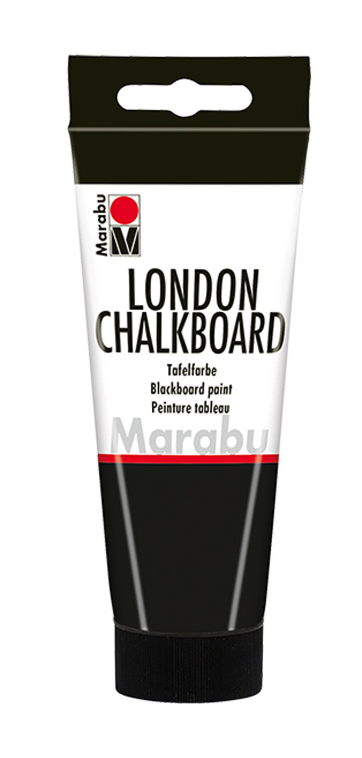 Marabu London 12680050875 Blackboard Paint 100 ml Water-Based Saliva-Resistant Very Good Coverage Quick Drying Can be Written On with Chalk After Drying and Wipeable with Water