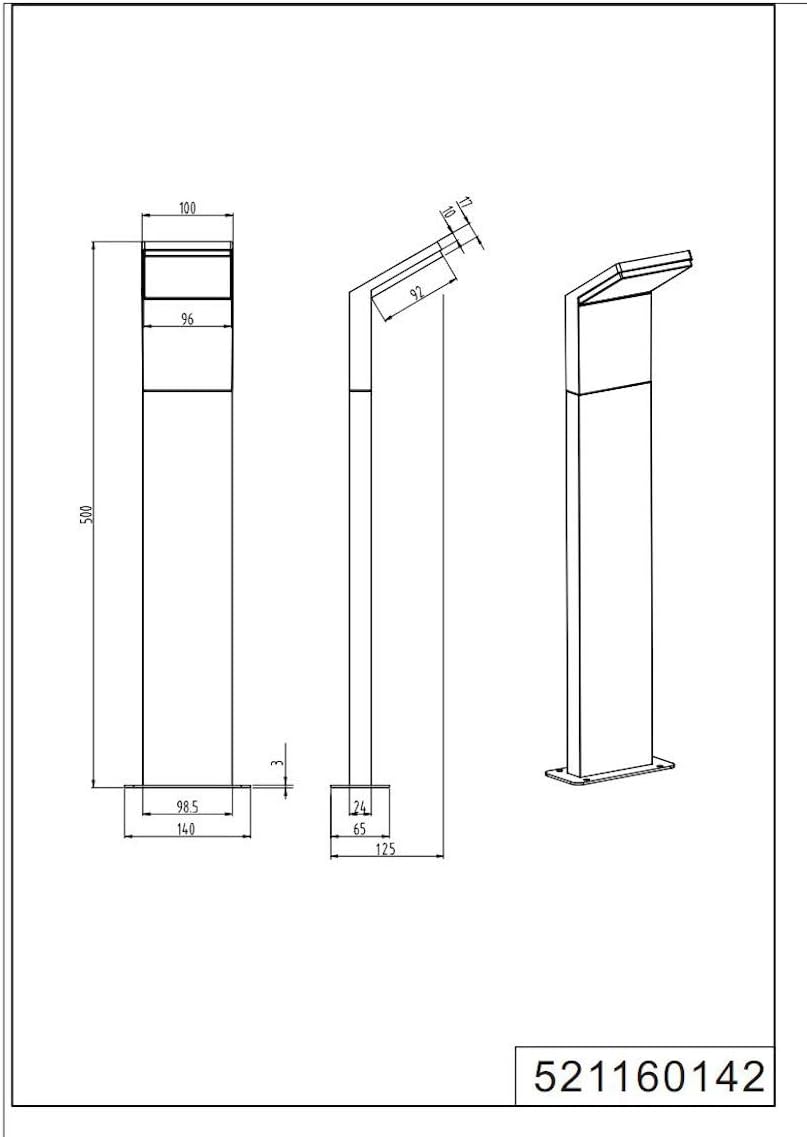 Trio Leuchten Pearl 521160142 LED Outdoor Light Die-Cast Aluminium Anthracite 1x 9 Watt 12.5 x 14 x 50 cm - Image 4