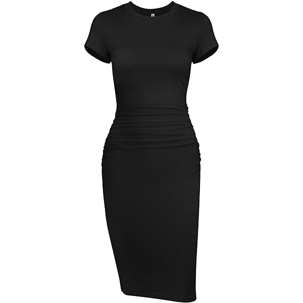 black t shirt dress knee length MIKUTA main image 1
