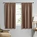 NICETOWN Kitchen Window Blackout Curtains - Window Treatment Thermal Insulated Rod Pocket Blackout Draperies/Drapes for Bedroom/Kitchen (Tan=Cappuccino, Set of 2, 42 inches Wide by 45 inches Long)