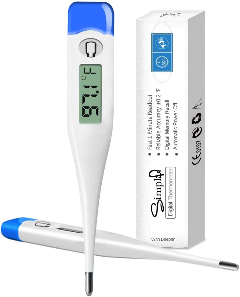 Basic Body Thermometer with Accurate Readings Suitable for Kids and Adults, Digital Oral, Rectal Armpit Thermometer