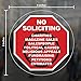 Safety Magnets No Soliciting Vinyl Static Cling Decal | No Trespassers Sticker- for Homes, Offices, Businesses | Modern Door Porch Window Decor Sign | Black & Red | Inside Outside Removable(1, 5 INCH)