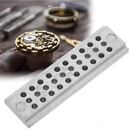 Vruping Riveting Stake,30 Holes Metal Riveting Stake Holder Punch Block Watchmaker Tools for Watch Repairing