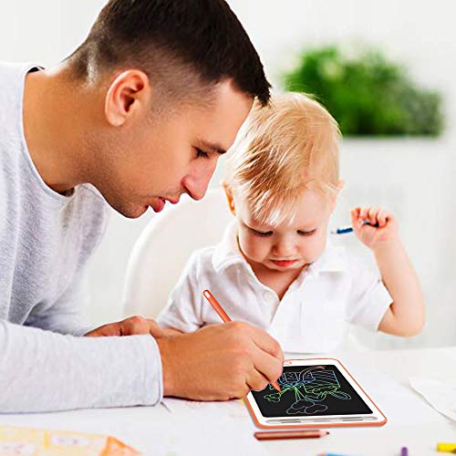 Kids Writing Drawing Tablets Colorful Doodle Boards, Jonzoo 8.5 Inch LCD Writing Tablets Electronic Drawing Pads Gifts for Kids Adults at Home School Office, Red