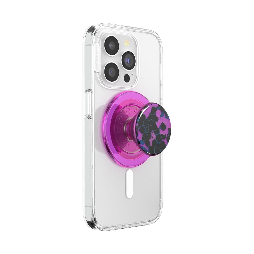 PopSockets Phone Grip for MagSafe, Magnetic Holder, Phone Stand, Hot Pink - Purple Prism