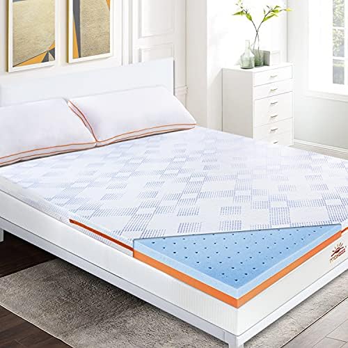 Maxzzz 3 Inch Memory Foam Mattress Topper Twin, Cooling Gel & Copper