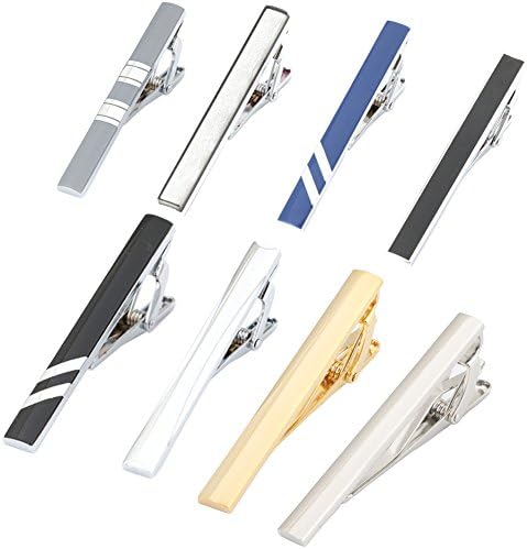 GWD Men Tie Bar Clip Set for 2.1 Inch Metal Clasps Business Fashion (Style B)