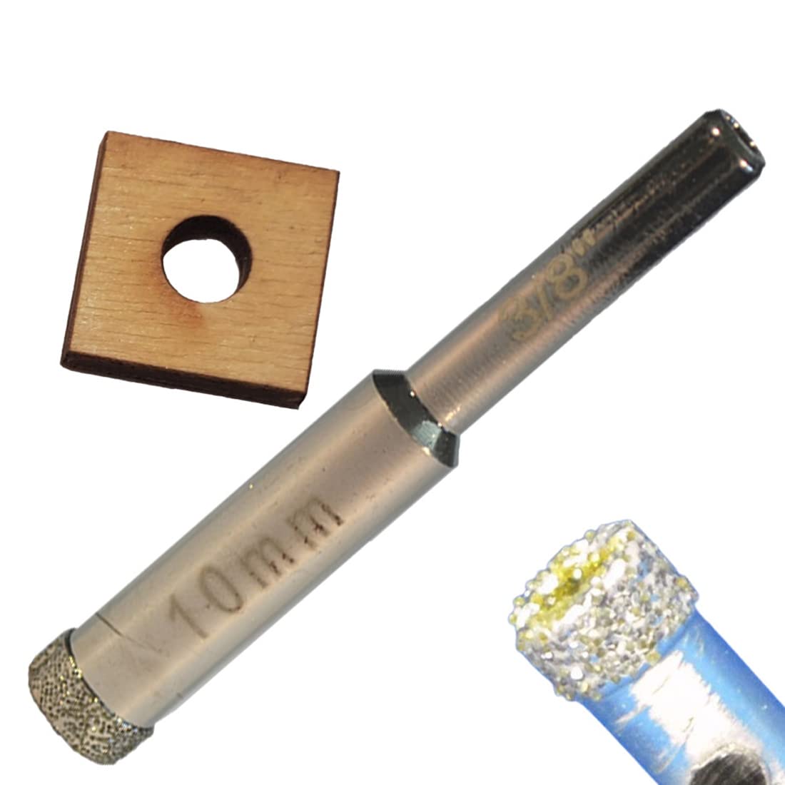 10mm Diamond Drill Bit 3/8 inch for Porcelain Tile Drill Bit Glass Drill Bit Diamond Tip Bit with Core Guide to Hold in Place and Prevent Jumping 10mm Porcelain Drill Bit 10mm for Ceramic Tile — image 1