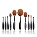 Makeup Brushes Set Professional 10 Pieces Oval Make Up Brushes Soft Toothbrush Shaped Design for Foundation, Concealer , BB cream, Powder with Box and Rose Beauty Blender