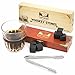 Top Bear Whiskey Stones: 9 Natural Soapstone Cubes to Chill Whiskey and Other Drinks Without Dilution, Plus Stainless Steel Tongs in a Wooden Gift Box