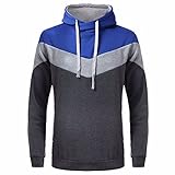 StyleDome Men's Pullover Novelty Color Block Hoodies Sweatshirt Outwear Jacket