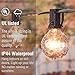 Outdoor String Light 50Feet G40 Globe Patio Lights with 52 Edison Glass Bulbs(2 Spare), Waterproof Connectable Hanging Christmas Lights for Backyard Porch Balcony Party Xmas Decor, E12 Socket, Black
