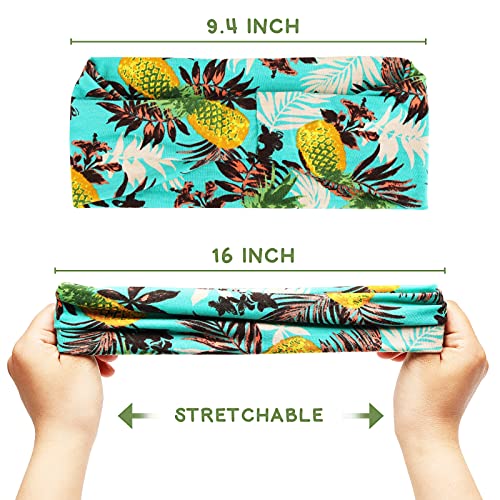 3 otters 8Pack Fashion Headbands, Women\'s Head Band Printed Boho Turban, for Yoga Running Sports Workout Summer Dress Up