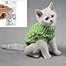 Bolbove Cable Knit Turtleneck Sweater for Small Dogs & Cats Knitwear Cold Weather Outfit (Green, X-Small)