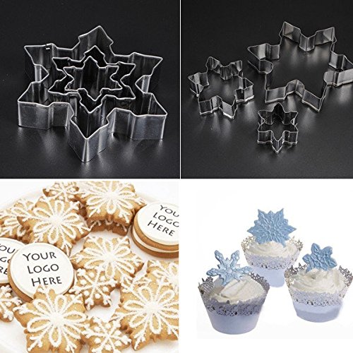 3 Pcs/Lot Snowflake Shape Cookie Cutter Stainless Steel Snow Form Cookie Mold Diy Fondant Chocolate Cake Decoration Mould^.