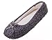 MIXIN Women's Elegant Comfortable Litchi Cashmere Soft Sole Indoor Ballerina Flats House Slippers (8 M US Women, Dark Grey)