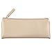 Minimalist Soft PU Leather Pencil Case Handy Travel Organizer Purse Pouch Makeup Bag Gold