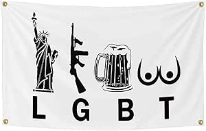 Amazon.com : Liberty Guns Beer Tits Flag 3x5 Feet LGBT Banner Funny