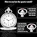 SIBOSUN Eagle Design Pocket Watch Chain Quartz Movement Arabic Numerals Half Hunter