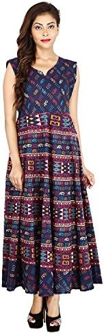Women Boho Dress Casual Irregular Maxi Dresses Vintage Cotton Linen Dress Rajasthani Print Party Long Maxi Assorted Print