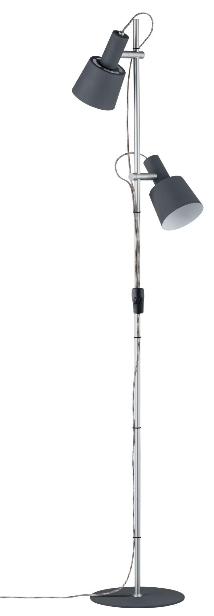 Paulmann 79690 Neordic Haldar Floor luminaire max. 2x20W Floor lamp for E14 Lamps Floor luminaire Dark Grey/Chrome matt floodlight 230V Metal Without lamp