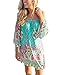 Women's Tropical Off Shoulder Strapless Bohemia Paisley Printing Top Beach Dress