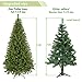 Bonnlo Upgraded Full 7.5 Feet Unlit Artificial Full 1450 Tips Branch Christmas Pine Tree with Sturdy Metal Legs