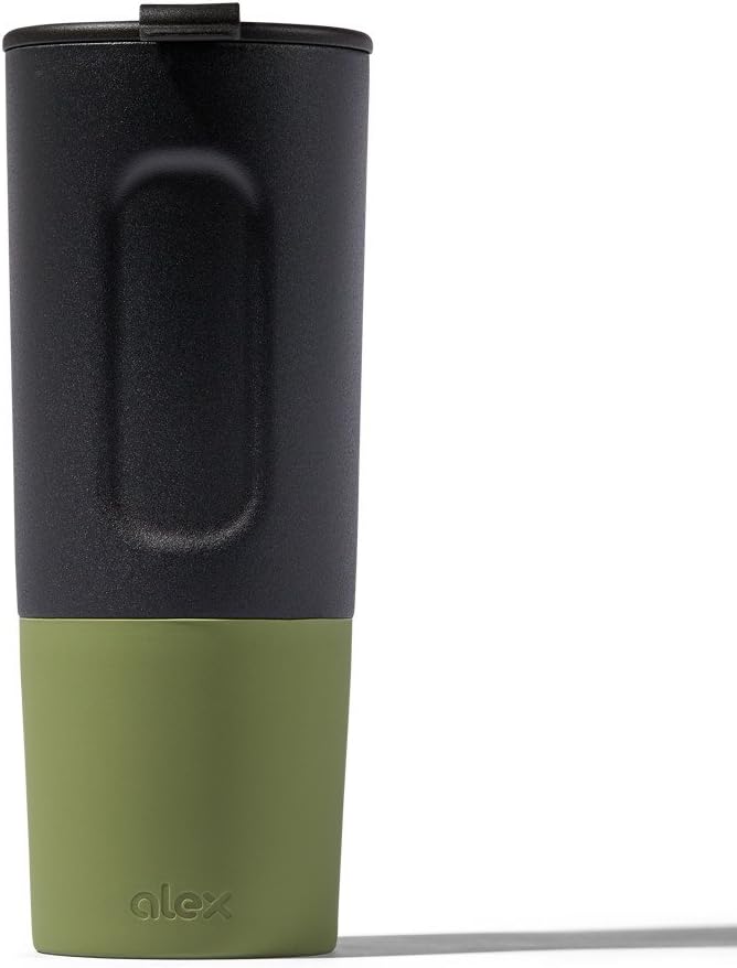 ALEX Double Wall Vacuum Insulated Stainless Steel Travel Tumbler Cup With Bottle Opener On Bottom and Screw In Spill Proof Lid