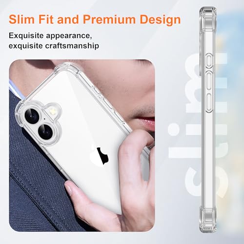 ORETECH 4 in 1 Case for iPhone 17 (6.3 Inches) with [2 Tempered Glass and 1 Camera Glass] Shockproof Slim Hard PC Case with Transparent TPU Bumper