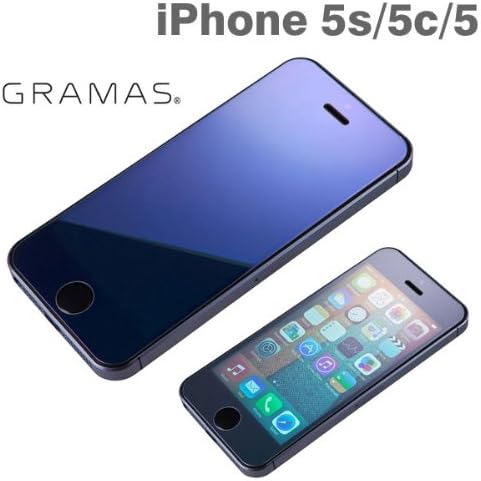 GRAMAS Extra Mirror Tempered Glass Screen Protecting Sticker for iPhone 5s/5c/5 (Blue)