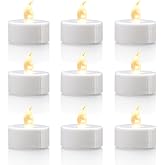KOABY 12 Pack Tea Lights with Timer, Auto-On 6 Hours and Off 18 Hours | Warm White Lights, Battery Operated Flameless Flickering