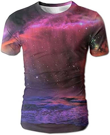 Male Galaxy Space Novelty Printed Top Tees L