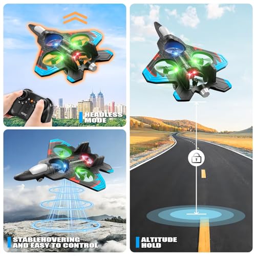 LBOYLOVE® V32 Foam Remote Control Airplanes for Kids 8-16, RC Airplane Fighter Jet with Light, 360° Flip, Gravity Sensing, Stunt Roll, Remote Control Fighter Jet for Boys, Girls, Teens and Adults