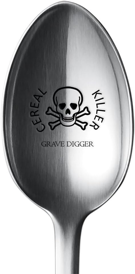 Cereal Killer Spoon- Grave Digger Engraved Spoon by Stirring Memories