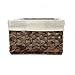 Rectangular Woven Seagrass Storage Bin with Handle,Kingwillow. (water hyacinth, Large)