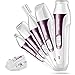 Painless Women's Hair Removal 5 in 1 Rechargeable Portable Hair Remover Electric Trimmer Hair Epilator for Face Eyebrow Nose Armpit Legs Bikini Line Ladies Shaver- Wet & Dry Use ( Purple )