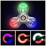 Extra Steel ball Led Light Fidget Spinner Rainbow Toy Finger Spinner Hand Spinner for Kids Adults EDC for Anxiety ADD ADHD Autism