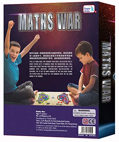 Board Game Maths War, Spaceship Exploration Card Game for Kids, Unlock Math Results Learning Equation for Teens Age 7 Years&Up and Families
