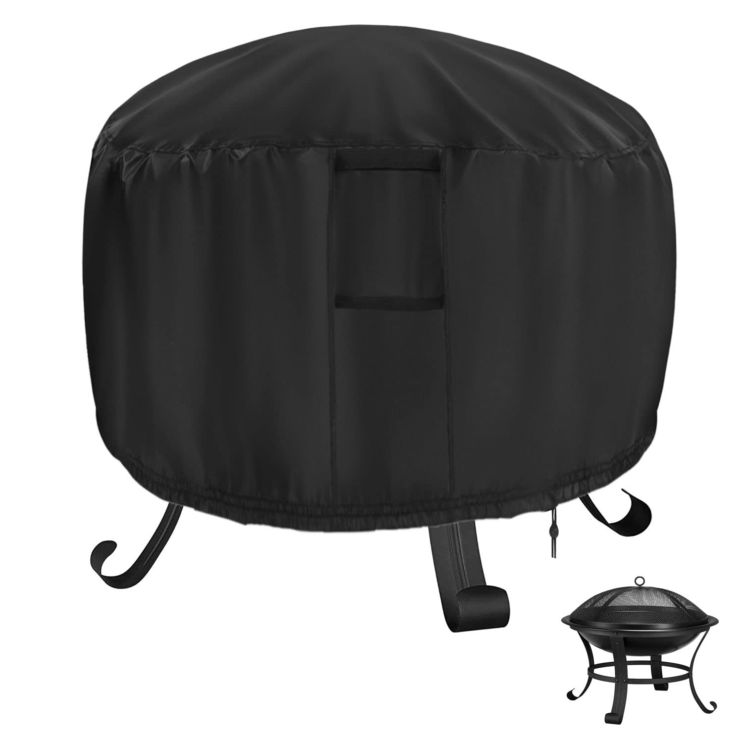 Rilime Fire Pit Cover Round, 22 Inch Heavy-Duty Waterproof Firepit Covers, Firepit Bowl Cover for Small Fire Pit Outdoor, 22" D x 22" H