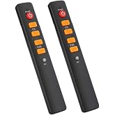 Big Button Learning Remote Control for Elderly,2Pack Universal Seniors Programmable Large 5 Keys Remote Control for TV/STB/DVD/DVB/HiFi/VCR, etc.