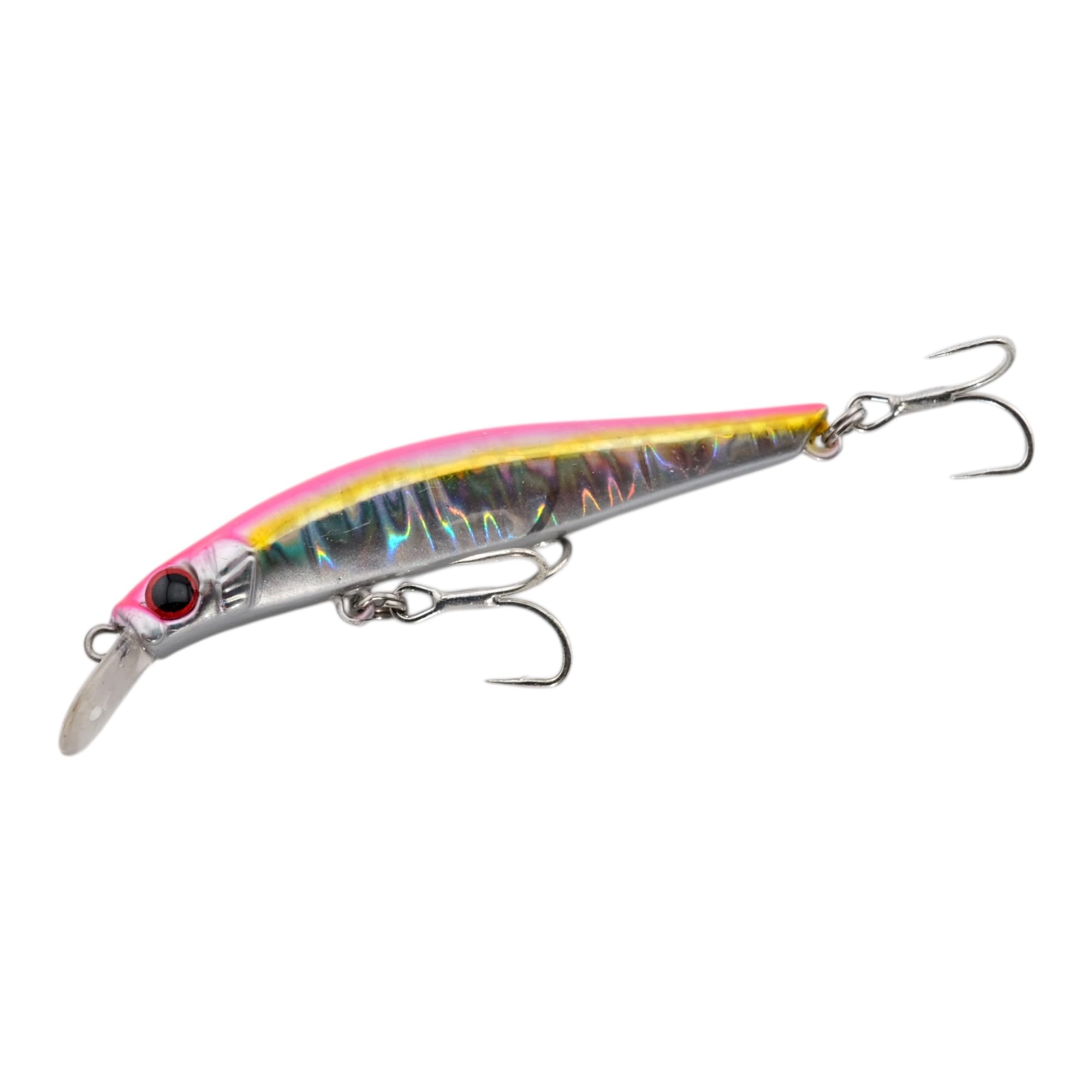 momolures - ULTIMA ARTIST SWIMMER 60mm 70mm 80mm 105mm Sinking Minnow for Bass, Seabass, Pike, Trout, Salmon lure fishing (70mm - PINK SHINER)
