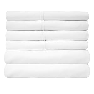 Full Size Bed Sheets - 6 Piece 1500 Thread Count Fine Brushed Microfiber Deep Pocket Full Sheet Set Bedding - 2 Extra Pillow Cases, Great Value, Full, White