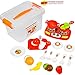 FUNERICA 20 Piece Mini Kitchen Stove Top - with Lights and Sound Effects | Adorable Cuttable Play Fruits | Toy Pots and Pans & utensils | Mini Kitchen for Little Kids