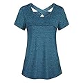 WILLTOO???? Back Neck Cross Design Athletic Yoga Tops, Daily Wear Casual Summer Women Blouse T-Shirt