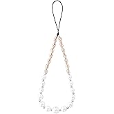 Staqlo Beaded Phone Charm Lanyard Strap Girly Style Fixed Beads Pearl Lanyards